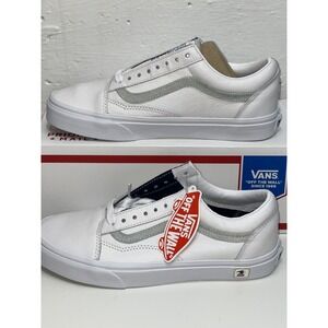 Vans Sneakers Old Skool USPS Denim White Leather Women's‎ Size 5 New